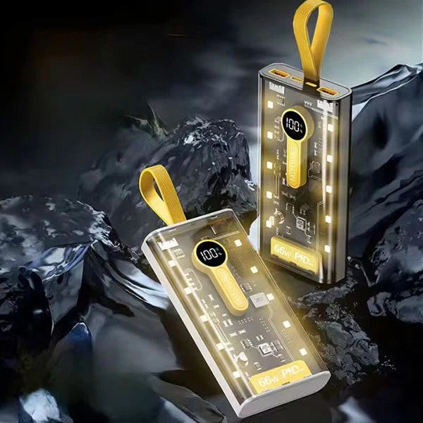 20,000 mAh Power Bank.(66W Transparent high capacity PD20W) Super Fast Charging