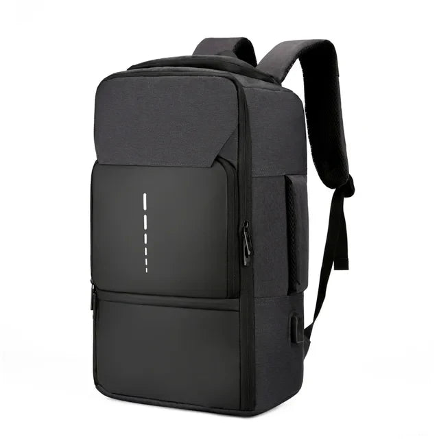 Rechargeable Waterproof Backpack for Men Nylon Oxford Multifunctional Business Laptop Bag(Dark Grey)