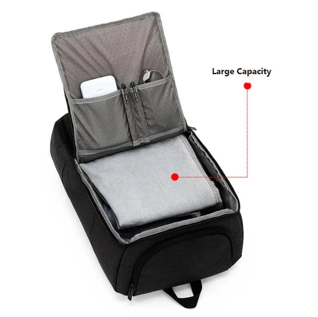 Rechargeable Waterproof Backpack for Men Nylon Oxford Multifunctional Business Laptop Bag(Dark Grey)