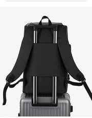 Rechargeable Waterproof Backpack for Men Nylon Oxford Multifunctional Business Laptop Bag(Dark Grey)
