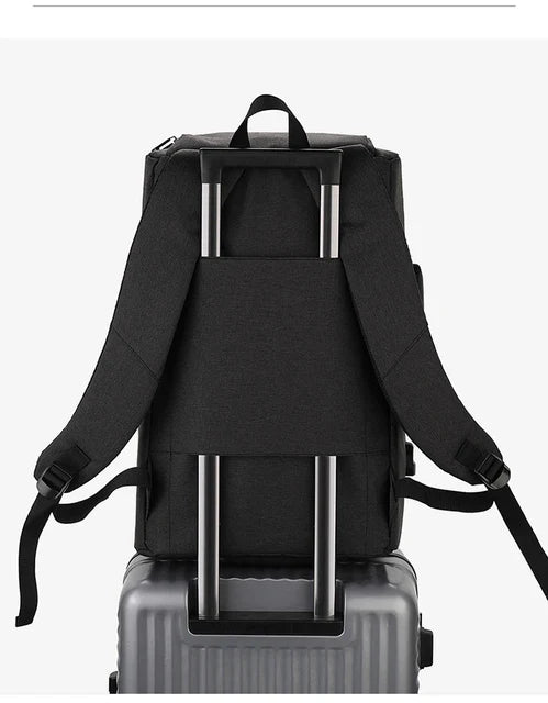 Rechargeable Waterproof Backpack for Men Nylon Oxford Multifunctional Business Laptop Bag(Dark Grey)