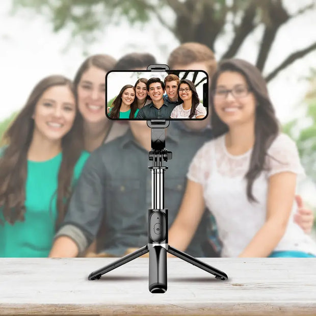 Wireless Cell Phone Selfie Stick Tripod, Bluetooth Remote Control, Phone Holder