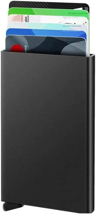 Rfid smart wallet anti theft aluminum pop up travel card holder