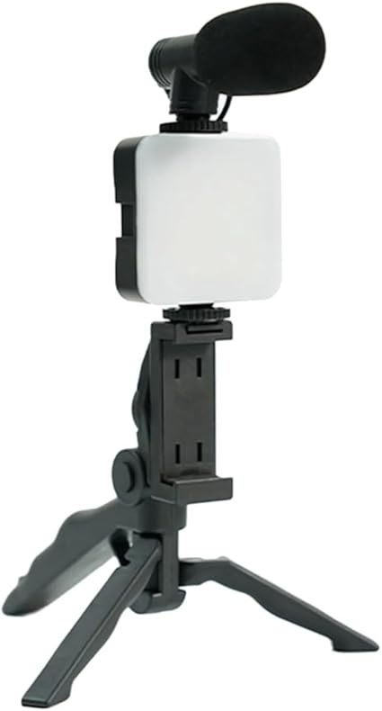 All-in-One Mobile Vlogging Kit with LED Light & Microphonec