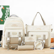 Fashion backpack school bag for girls 5pcs