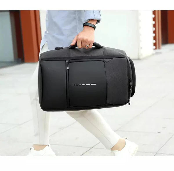 Rechargeable Waterproof Backpack for Men Nylon Oxford Multifunctional Business Laptop Bag(Dark Grey)