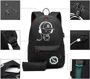 luminous printed music man backpack