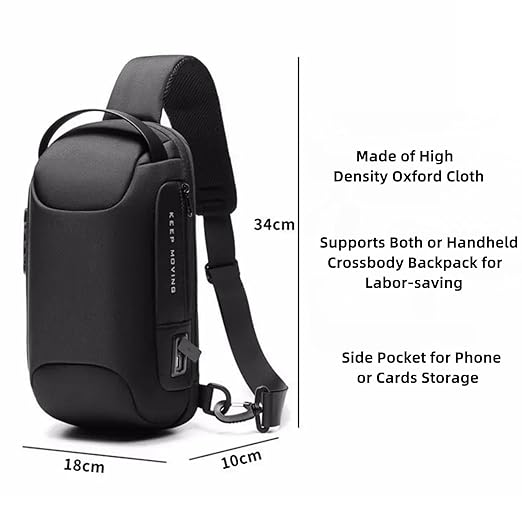 Men New Crossbody Anti-theft Lock Shoulder Waterproof Short Trip Chest Bag