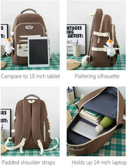 Fashion backpack school bag for girls 5pcs