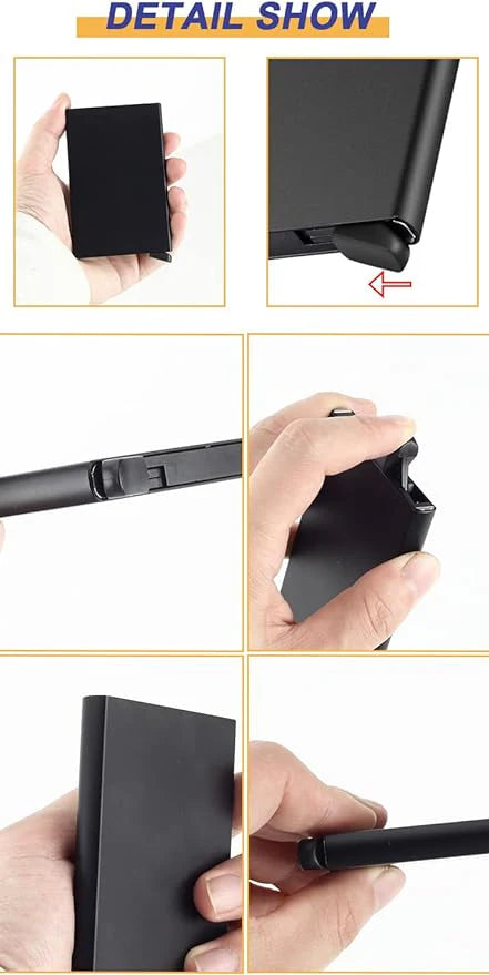 Rfid smart wallet anti theft aluminum pop up travel card holder