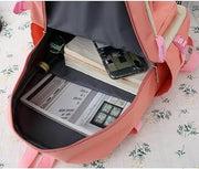 Fashion backpack school bag for girls 5pcs