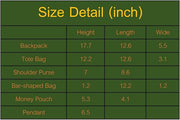 Fashion backpack school bag for girls 5pcs