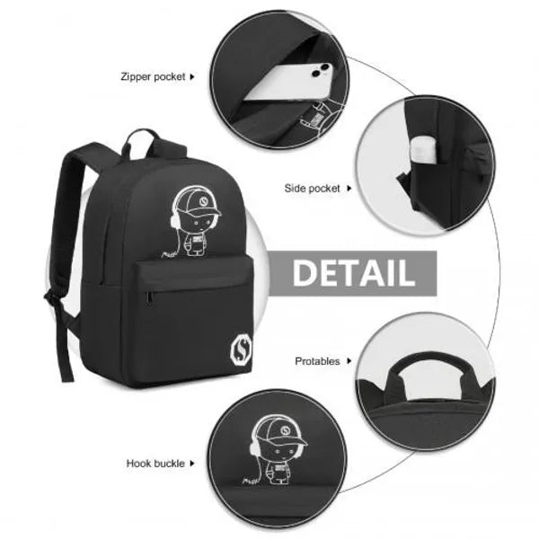 luminous printed music man backpack