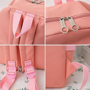 Fashion backpack school bag for girls 5pcs