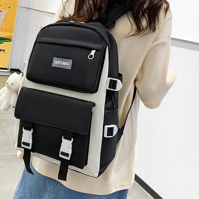 Fashion backpack school bag for girls 5pcs
