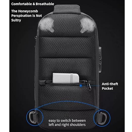 Men New Crossbody Anti-theft Lock Shoulder Waterproof Short Trip Chest Bag