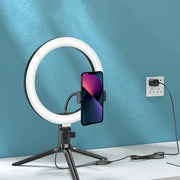 LED Ring Light with Phone Holder, Adjustable Desktop Tripod
