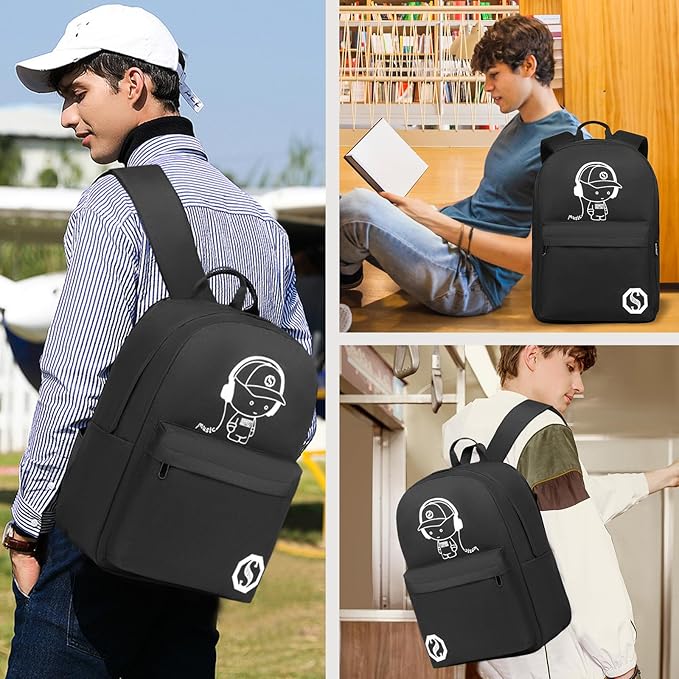 luminous printed music man backpack