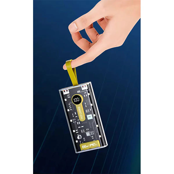 20,000 mAh Power Bank.(66W Transparent high capacity PD20W) Super Fast Charging