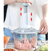 Double Blade Hand Push Chopper & Meat Mincer