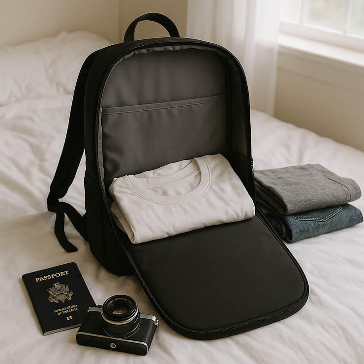 AeroGuard RainShell – Lightweight Tech Backpack with Rain Cover Included