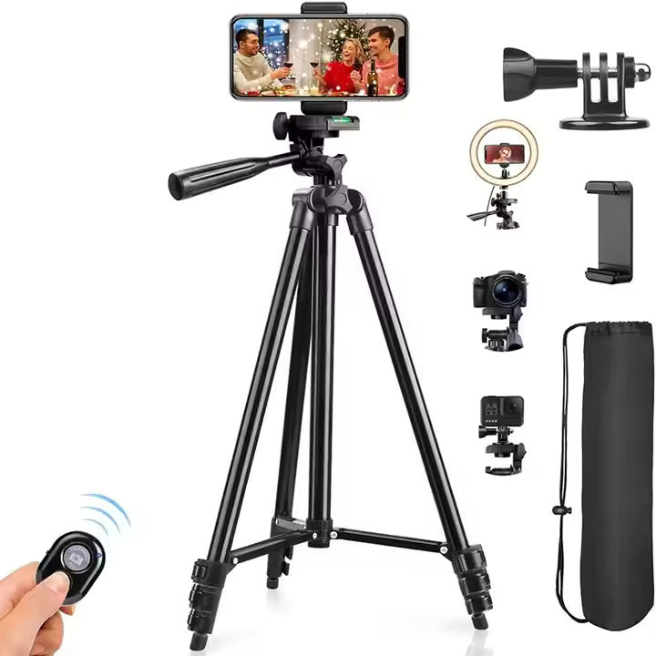 Portable 3520 Digital Camera Tripod with Mobile Phone Holder and Carry Bag Stand for Cellphone