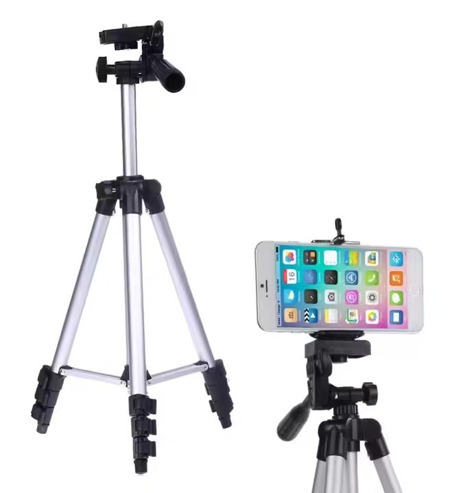Portable 3520 Digital Camera Tripod with Mobile Phone Holder and Carry Bag Stand for Cellphone