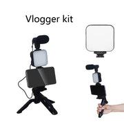 All-in-One Mobile Vlogging Kit with LED Light & Microphonec