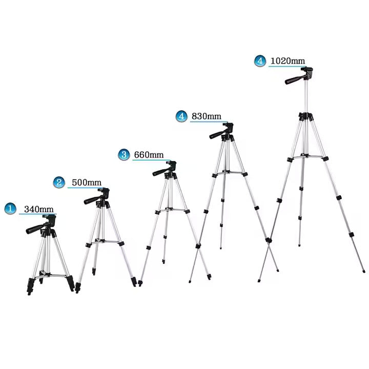Portable 3520 Digital Camera Tripod with Mobile Phone Holder and Carry Bag Stand for Cellphone