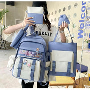 Fashion backpack school bag for girls 5pcs