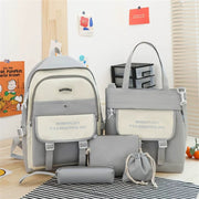 Fashion backpack school bag for girls 5pcs