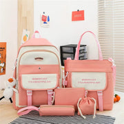 Fashion backpack school bag for girls 5pcs