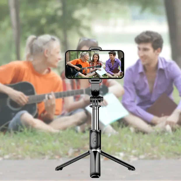 Wireless Cell Phone Selfie Stick Tripod, Bluetooth Remote Control, Phone Holder