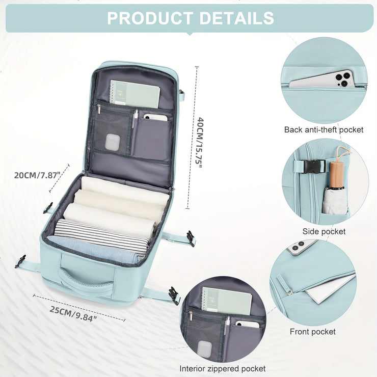 Nylon Travel Backpack, 40X20X25Cm, Carry-On Laptop Bag