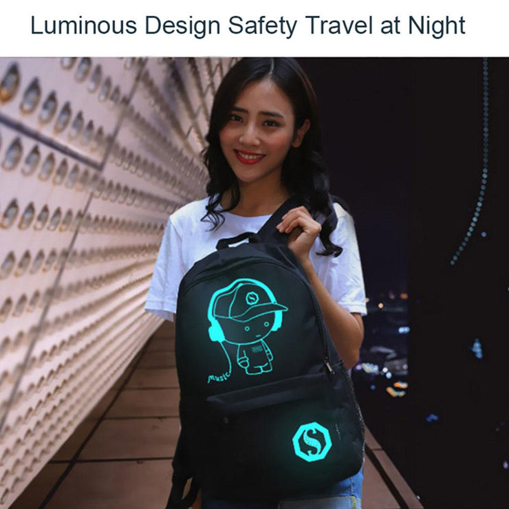 luminous printed music man backpack