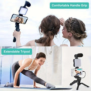 All-in-One Mobile Vlogging Kit with LED Light & Microphonec