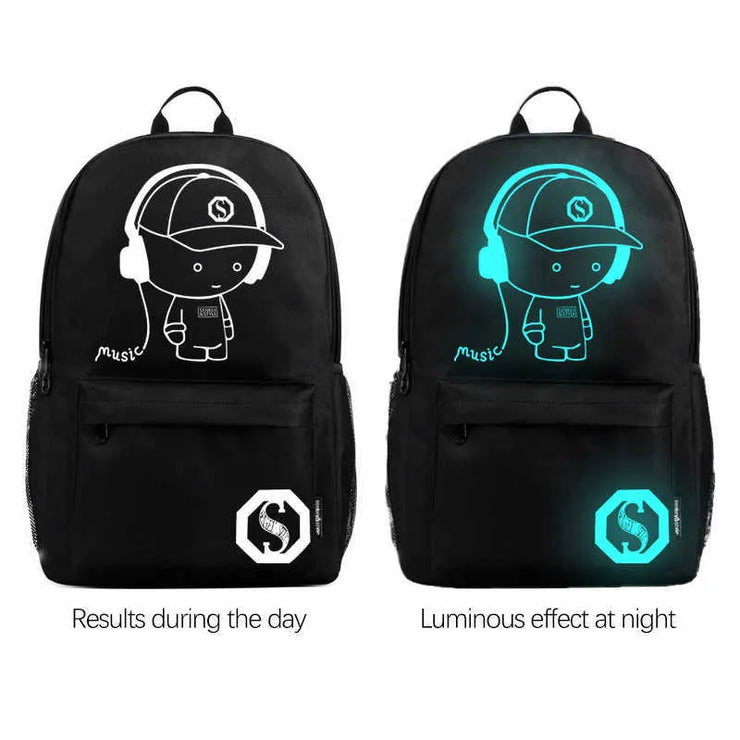 luminous printed music man backpack