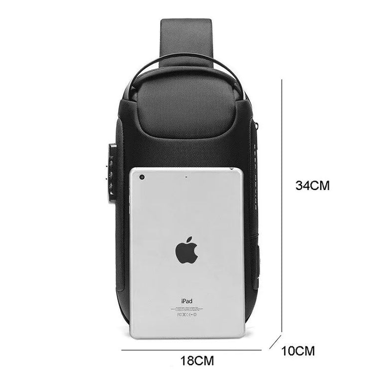 Men New Crossbody Anti-theft Lock Shoulder Waterproof Short Trip Chest Bag